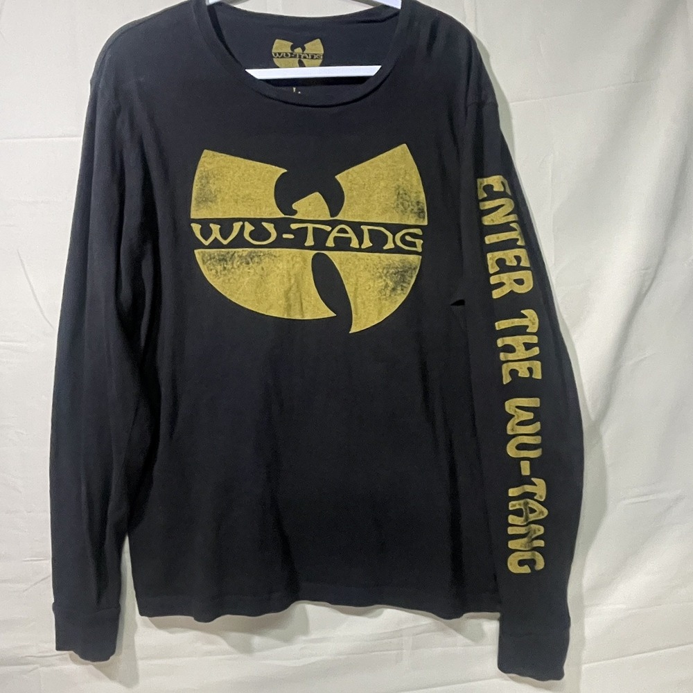 Wu-Tang Clan Lucky Brand C.R.E.A.M Long Sleeve Shirt Black Size Large Y2K HipHop